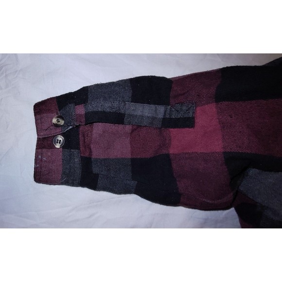 Maxxsel Polyester Lined Warm Western Flannel Jacket Button Up Plaid Heavy Size M - Picture 4 of 5